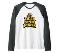 Potenza in Stile Tigre Maglia con Maniche Raglan