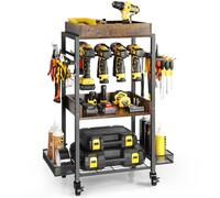 Potenza Organizzatore di Utensili, Organizer Per Attrezzi Magazzino per Garage Scaffale per Trapani Organizzatore per Cassettiere con Ruote Officina Garage Idee Regalo per Uomini Papà