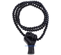 Potenza Pugno Nuovo Libertà Giustizia Ciondolo Con Legno Naturale Bead O Metallo