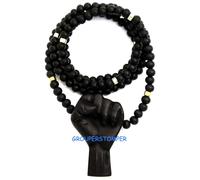 Potenza Pugno Nuovo Libertà Giustizia Ciondolo Con Legno Naturale Bead O Metallo
