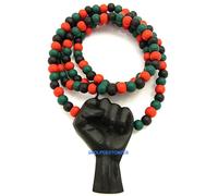 Potenza Pugno Nuovo Libertà Giustizia Ciondolo Con Legno Naturale Bead O Metallo