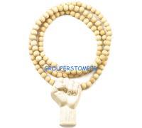 Potenza Pugno Nuovo Libertà Giustizia Ciondolo Con Legno Naturale Bead O Metallo