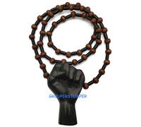 Potenza Pugno Nuovo Libertà Giustizia Ciondolo Con Legno Naturale Bead O Metallo