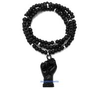 Potenza Pugno Nuovo Libertà Giustizia Ciondolo Con Legno Naturale Bead O Metallo