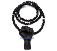 Potenza Pugno Nuovo Libertà Giustizia Ciondolo Con Legno Naturale Bead O Metallo