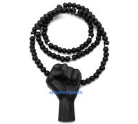 Potenza Pugno Nuovo Libertà Giustizia Ciondolo Con Legno Naturale Bead O Metallo