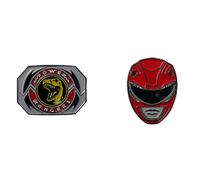 Potenza Rangers Rosso Ranger Maschera E Emblema 2 Confezione Smalto Spilla Set