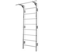 Potenza Spalliera Svedese in Acciaio con Barra per Trazioni - Scala da Ginnastica 230x81 cm per Casa e Palestra, Portata 250 kg, Home Gym Multifunzione (Bianco - con Barra)