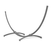 Potenza Supporto per Amaca in Acciaio 370 cm I Struttura Resistente Fino a 220 kg, Antiruggine, per 2 Persone, Ideale per Giardino, Terrazza I Telaio Universale per Amache Grandi, Colore Grigio