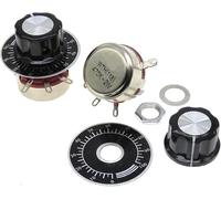 Potenziometri, potenziometri push-pull, potenziometro rotativo WTH118-2W Kit manopola da 2 W con piastra graduata Valori di resistenza multipli(33K Ohm)