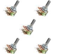 Potenziometro a filo avvolto Potenziometro rotativo WH148 20 mm 6 pin 1 k-1 m Ohm Resistori a film di carbonio variabili a doppio giro Confezione da 5(1M Ohm)