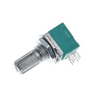 Potenziometro di tenuta for amplificatore audio RK097G a 6 pin, 5K, 10K, 20K, 50K, 100K, B5K, con interruttore, albero audio da 15 mm, 5 pezzi(20K Ohm)