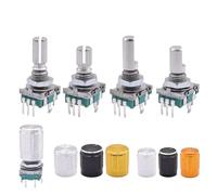 Potenziometro digitale a manopola con encoder rotativo a 360°, interruttore a pulsante EC11, 20 posizioni, 15/20 mm, albero intermedio, 5/10 pezzi(15mm Plum Handle,10pcs)