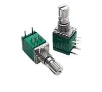 Potenziometro Duplex RK097GM con interruttore a pressione B10K B100K B103 B104, 8 pin, lunghezza albero 15 mm, 2 pezzi (100 K Ohm)