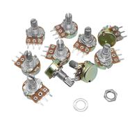 Potenziometro lineare WH148 B1K B2K B5K B10K B20K B50K B100K B250K B1M, asse 15 mm con dadi e rondelle a 3 pin, 5 pezzi (10K Ohm)