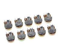Potenziometro lineare WH148 B1K B2K B5K B10K B20K B50K B100K B500K a 3 pin, albero da 15 mm, con dadi e rondelle, 10 pezzi(50K Ohm)