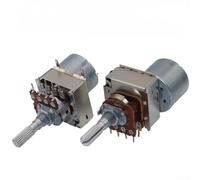 Potenziometro motore audio, 16 tipi Dual Gang 8-Pin Volume Remote Control B50K B100K argento albero 25 mm prestazioni stabili per progetti elettronici fai da te (B50K = B503)