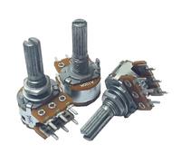 Potenziometro rotativo, 1 pz RK163 A100KX2 Potenziometro rotativo audio a doppia unità 100K Ohm 6 pin 20 mm albero fiorito