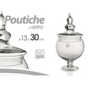 Potiche Scatola in Vetro con Piede e Coperchio 13 x 30 cm