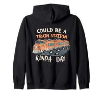 Potrebbe Essere Una Stazione Ferroviaria Tipo di Giorno Vintage Western Country Felpa con Cappuccio