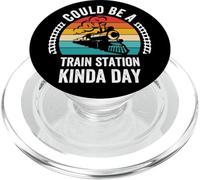 Potrebbe essere una stazione ferroviaria tipo giorno, divertente amante dei treni di viaggio PopSockets PopGrip per MagSafe