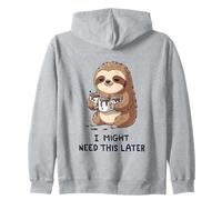 Potrei Aver Bisogno di Un caffè più Tardi - Lazy Sloth Caffeine Fix Felpa con Cappuccio