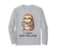 Potrei Aver Bisogno di Un caffè più Tardi - Lazy Sloth Caffeine Fix Maglia a Manica