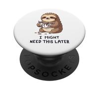 Potrei aver bisogno di un caffè più tardi - Lazy Sloth Caffeine Fix PopSockets PopGrip Adesivo