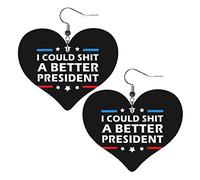 Potrei cagare un presidente migliore Orecchini in pelle per le donne Orecchini pendenti con ciondolo a forma di cuore con gancio Regali per ragazza adulta