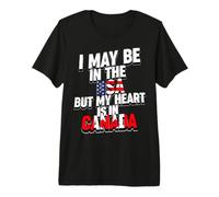 Potrei Essere negli Stati Uniti ma Il Mio Cuore è in Canada Maglietta Premium