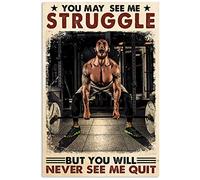 Potresti vedermi lottare per gli appassionati di sollevamento pesi, cartello in metallo vintage, decorazione per club, Walk In Strong WarkStrong, poster in latta, decorazione da parete per casa, club,