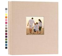 Potricher Album fotografico con copertina rigida in lino, 1000 foto da 10 x 15 cm, grande capienza, per famiglia, anniversario di matrimonio, vacanze del bambino, beige, 1000 foto