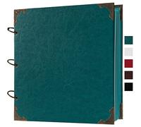 potricher Album fotografico in pelle con copertina rigida, 80 pagine, 25 x 25 cm, per fai da te, album fotografici, album per ritagli, album fotografici, per anniversario di matrimonio, famiglia,