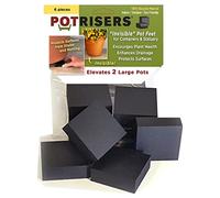 Potrisers PR2 - 6 Invisible Pot Feet per vasi Grandi, Nero, 6 Confezione Supporta 2 vasi Grandi o Statuary