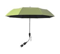 POTRUWE Ombrello per sedia con morsetto universale, regolabile a 360°, ombrellone portatile per sedie a rotelle, sedie da patio, sedie da spiaggia (verde)