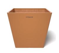 POTS&MORE Prismo 20 VP022003 - Vaso per piante da interni, ø 20 cm, forma quadrata, colore terracotta, altezza 18 cm, in plastica, per piante da appartamento
