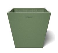 POTS&MORE Prismo 20 VP022004 - Vaso per piante, 20 cm, forma quadrata, colore verde oliva, altezza 18 cm, in plastica, per piante da appartamento