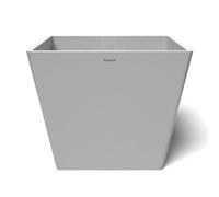 POTS&MORE Prismo 40 VP024002 - Vaso per piante, 40,8 cm, forma quadrata, colore grigio chiaro, altezza 33,2 cm, in plastica, per piante da appartamento