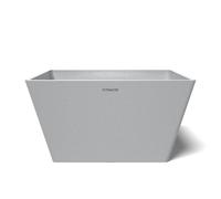 POTS&MORE Prismo VP323102 - Vaso da 31 cm, forma quadrata, colore grigio chiaro, altezza 16,3 cm, vaso in plastica per piante da appartamento, VP323102, colore: grigio chiaro