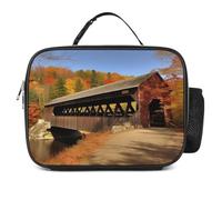 POTSCBVW Albany - Borsa termica per il pranzo con ponte coperto, grande capacità, con fibbia di sicurezza, a prova di perdite, per lavoro, palestra, picnic, viaggi e attività all'aperto