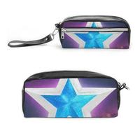 POTSCBVW Astuccio con stelle grande capacità con due scomparti, astuccio in pelle con cerniera, borsa portatile da viaggio per cosmetici per donne e uomini