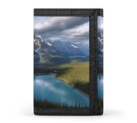 POTSCBVW Banff National Park Portafoglio compatto a tre ante con portachiavi, leggero e resistente, per esterni, stile, taglia unica, classico