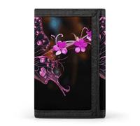 POTSCBVW Bel portafoglio a farfalla compatto a tre ante con portachiavi, borsa leggera e resistente per esterni, stile, taglia unica, classico