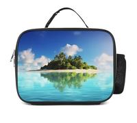 POTSCBVW Bella borsa termica per il pranzo con isola nel mare, grande capacità, con fibbia di sicurezza, borsa termica per lavoro, palestra, picnic, viaggi e attività all'aperto