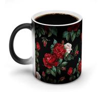 POTSCBVW Bella tazza magica che cambia colore, tazza in ceramica rivela il design nascosto quando è calda, tazze da caffè sensibili al calore, regalo divertente per compleanno e Natale