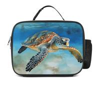 POTSCBVW Borsa termica per il pranzo a forma di tartaruga marina, grande capacità, con fibbia di sicurezza, a prova di perdite, per lavoro, palestra, picnic, viaggi e attività all'aperto
