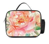 POTSCBVW Borsa termica per il pranzo alla peonia, con fibbia di sicurezza, a prova di perdite, per lavoro, palestra, picnic, viaggi e attività all'aperto