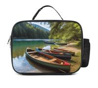 POTSCBVW Borsa termica per il pranzo con lago con barche, canoe, parco, grande capacità, borsa termica con fibbia di sicurezza, borsa termica a tenuta stagna per lavoro, palestra, picnic, viaggi e