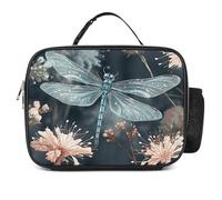 POTSCBVW Borsa termica per il pranzo con motivo libellula, grande capacità, con fibbia di sicurezza, a prova di perdite, borsa termica per lavoro, palestra, picnic, viaggi e attività all'aperto