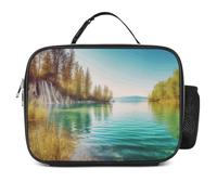 POTSCBVW Borsa termica per il pranzo con paesaggio lago, grande capacità, borsa termica con fibbia di sicurezza, borsa termica a tenuta stagna per lavoro, palestra, picnic, viaggi e attività